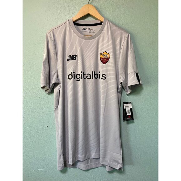 New Balance AS‎ Roma NB Italy Italian Football Men's Grey Digialbits Jersey - Picture 1 of 10